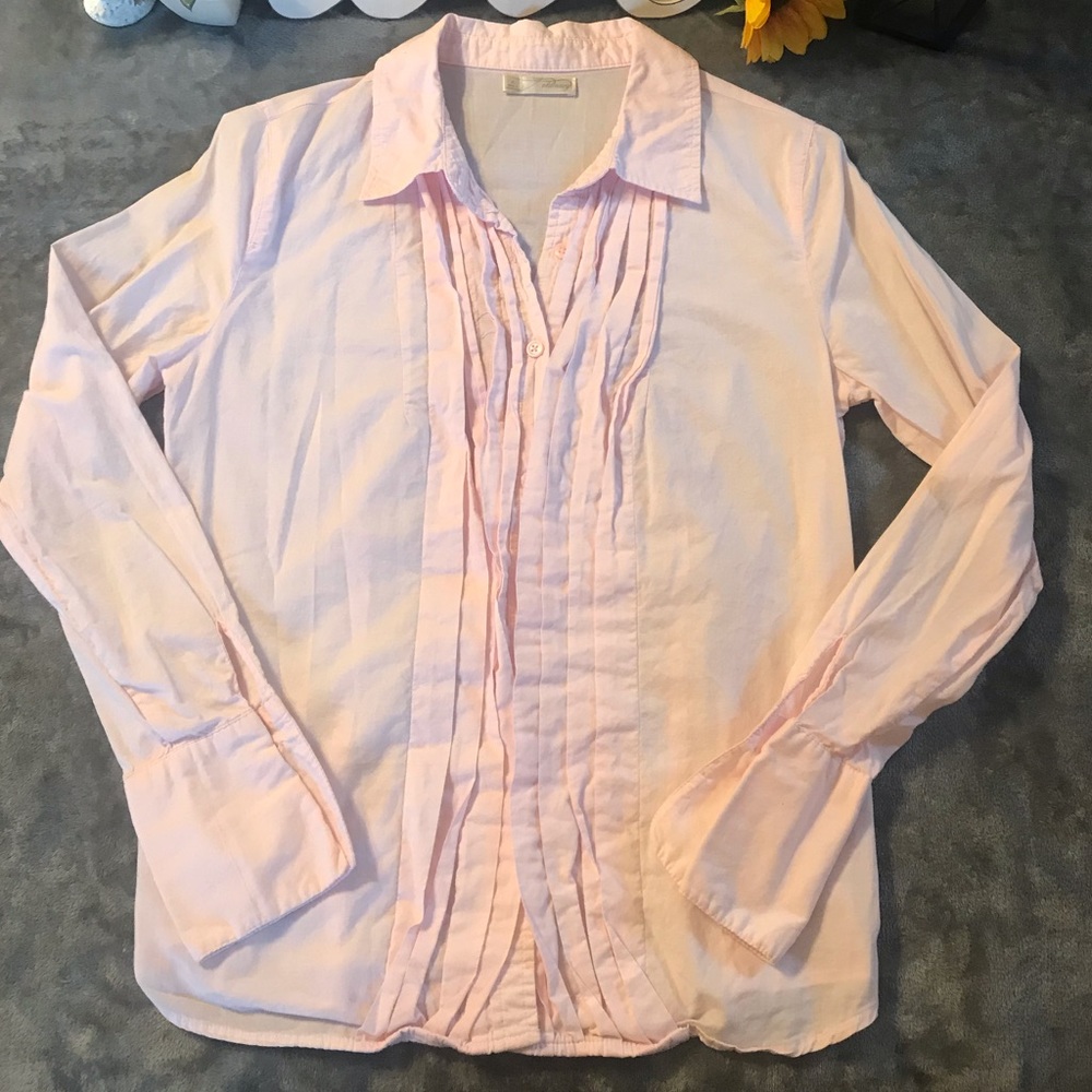 💗Pale Pink Cuffed&Ruffled Blouse!💗